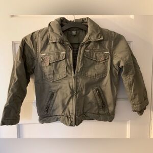 Zara Kids Distressed Bomber Jacket, Lined,  size 4-5yr, 110cm, Unisex